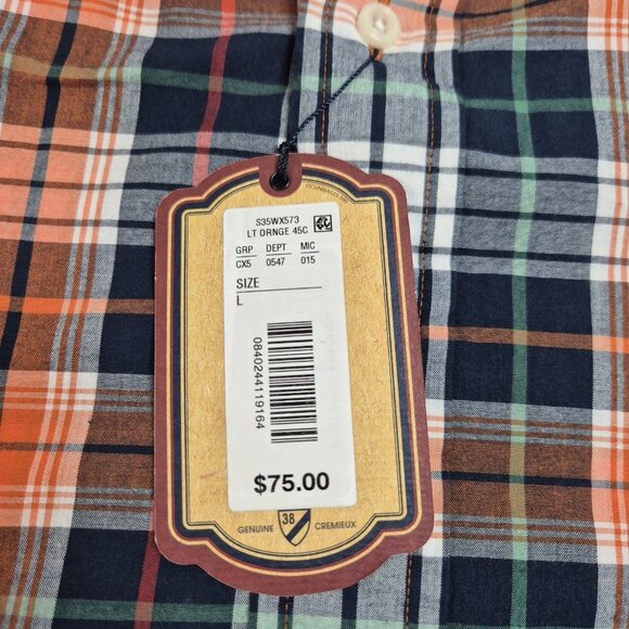 Cremieux Shirt Mens Size L Indian Madras Plaid Button Up Short Sleeve Cotton (45 - Picture 11 of 11